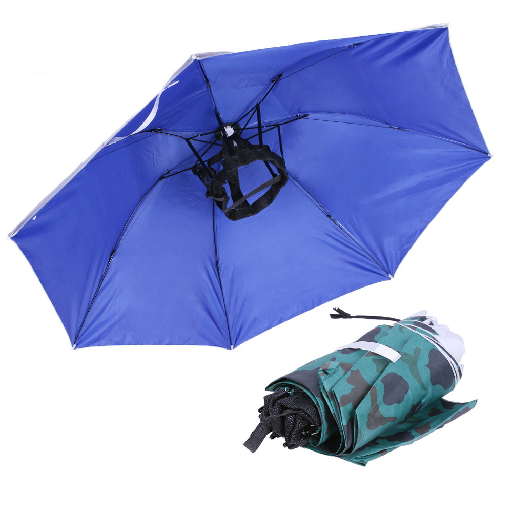 Golf Umbrella - Складная шляпа-зонт для головы, непромокаемая кепка,