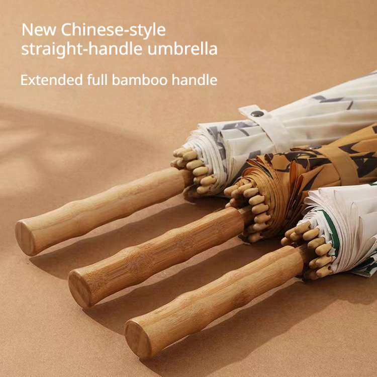 Большой бамбуковый зонт в ретр – обзор и цена Golf Umbrella Large